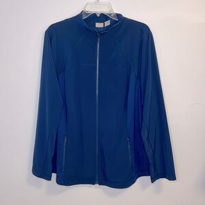 Chico’s Size 4 (XXL) Zenergy Blue Long Sleeve Zip Up Women’s Activewear Jacket.